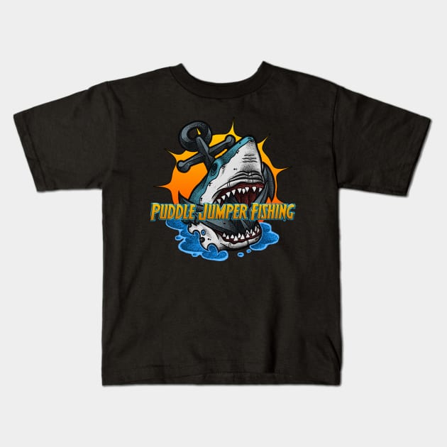 Puddle Jumper Fishing Kids T-Shirt by Cujo's Crypt